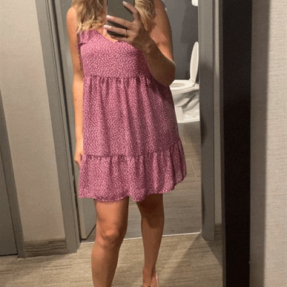 Park & Fifth Pink Floral V-Neck Dress